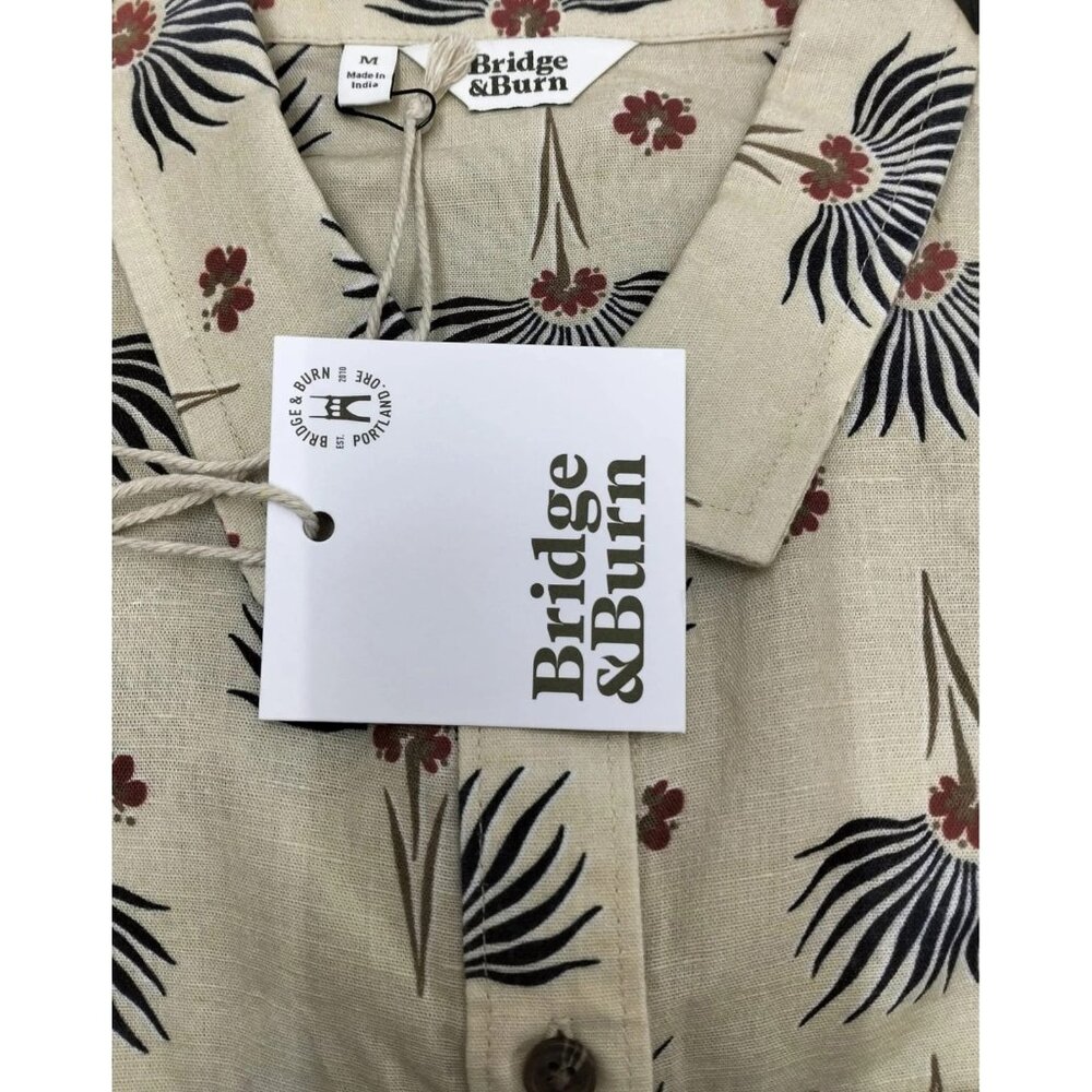 Bridge & Burn The bea Shirt Top Short Sleeve Buttondown Floral Printed M 283550 - Picture 12 of 13